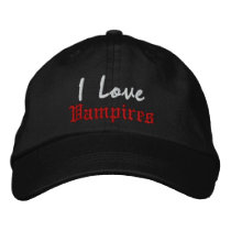 I Love , Vampires embroidered hats