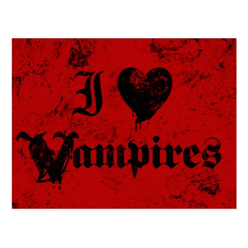 I Love Vampires Postcard Zazzle