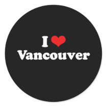 I Love Vancouver Tshirt White Tshirt Round Stickers