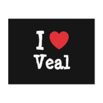 I love Veal heart T-Shirt postcards