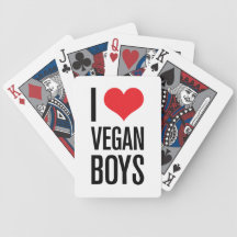 I Love Vegan Boys Poker Cards