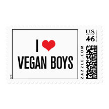 I Love Vegan Boys Postage Stamp