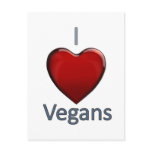 I Love Vegans Postcards