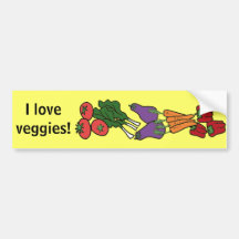 I love Veggies Bumper Sticker