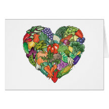 I Love Veggies Greeting Cards