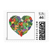 I Love Veggies Postage Stamp