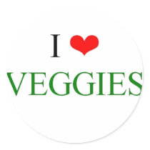 I love veggies round sticker