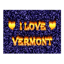 I love vermont fire and flames postcard