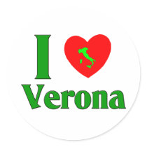I Love Verona Italy Round Sticker