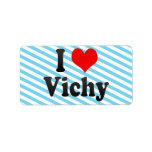 I Love Vichy, France. J'Ai L'Amour Vichy, France Personalized Address Label