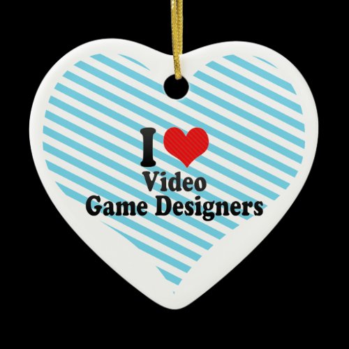 I Love Video Game Designers Christmas Ornaments