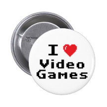 I Love Video Games Pinback Buttons