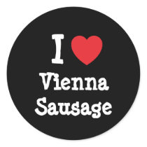 I love Vienna Sausage heart T-Shirt stickers by funnycustomtshirts I love Vienna Sausage heart T-Shirt stickers
