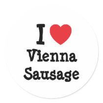 I love Vienna Sausage heart T-Shirt stickers by funnycustomtshirts I love Vienna Sausage heart T-Shirt stickers