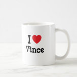 I love Vince heart custom personalized Mugs