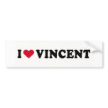 I LOVE VINCENT BUMPER STICKERS