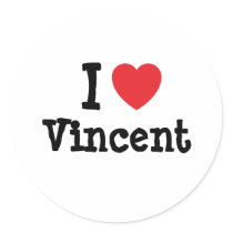 I love Vincent heart custom personalized stickers by funnycustomtshirts I love Vincent heart custom personalized stickers