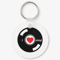 I Love Vinyl keychains