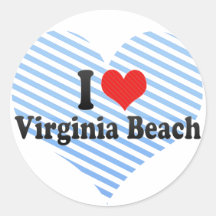I Love Virginia Beach Round Stickers