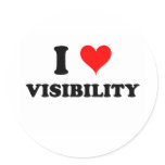I Love Visibility Round Sticker