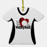 I Love Volleyball Jersey Photo Keepsake Christmas Ornament