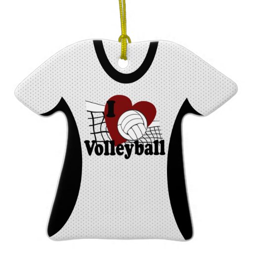 i love volleyball jersey photo keepsake double sided t personalized soccer christmas ornaments
