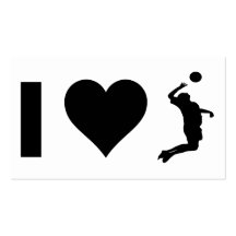 I Love Volleyball (Male) Business Card