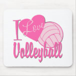 I Love Volleyball/ Pink Mousepads