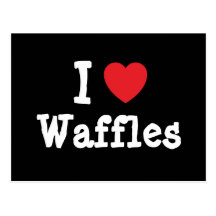 I love Waffles heart T-Shirt Post Cards