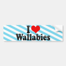 I Love Wallabies Bumper Sticker