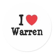 I love Warren heart custom personalized stickers