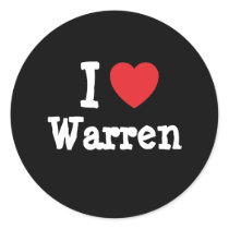 I love Warren heart custom personalized stickers