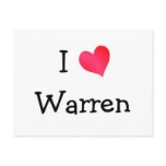 I Love Warren Post Cards