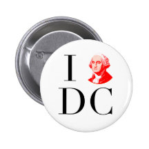 I Love (Washington) DC Pinback Buttons