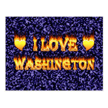 I love washington fire and flames postcard