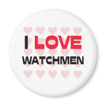 I LOVE WATCHMEN magnets by professions I LOVE WATCHMEN magnets