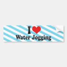 I Love Water Jogging Bumper Sticker