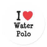 I love Water Polo heart custom personalized stickers