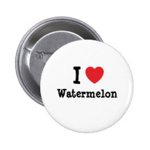 I love Watermelon heart T-Shirt Buttons