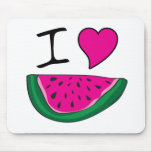I Love Watermelon Mouse Pads