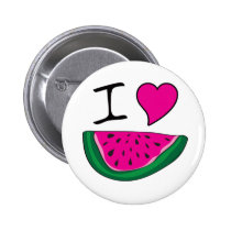I Love Watermelon buttons