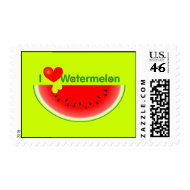 I Love Watermelon Postage stamp