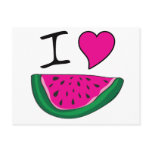 I Love Watermelon Post Card