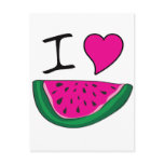 I Love Watermelon Post Card