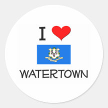 I Love Watertown Connecticut Stickers