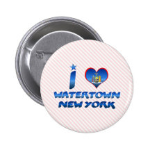I love Watertown, New York Pinback Buttons