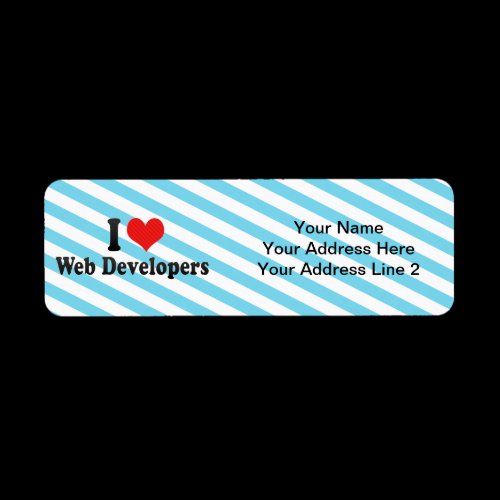 I Love Web Developers Custom Return Address Label