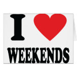 I love weekends icon cards