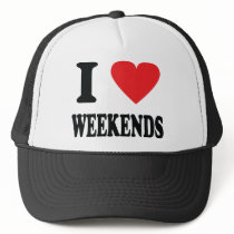 I love weekends icon hats