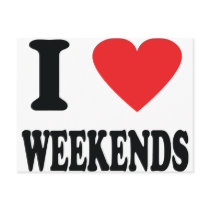 I love weekends icon postcards